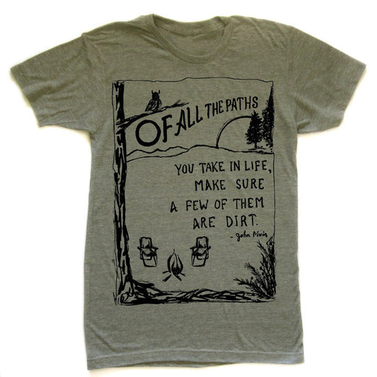 Unisex Tee – Paths Tri Blend Shirt | Soft Nature Lover Hiking Trail Wear