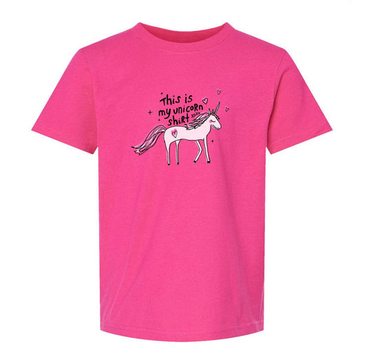 Unicorn Kids T-Shirt – Hand Printed Cotton Tee With Colorful Unicorn Design