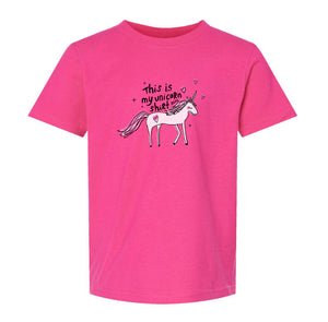 Unicorn Shirt : Kids Tee (Heather Fuschia)