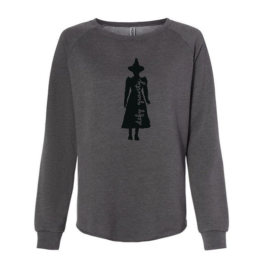 Women's Wave Sweatshirt - Elphaba Silhouette Wave Wash Pullover Top, Soft Cotton