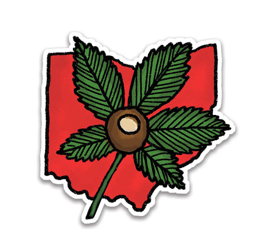 Sticker - Buckeye Ohio OSU - Waterproof Vinyl 3in