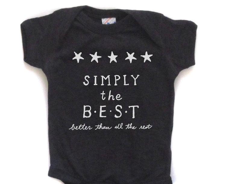 Simply the Best David Rose Screen Print Baby Onesie Bodysuit