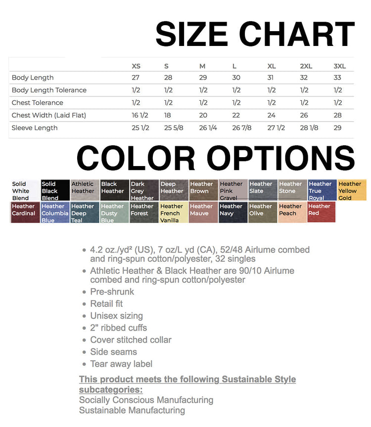 Made to Order Unisex Long Sleeve Tee : You Choose Fabric Color & Design