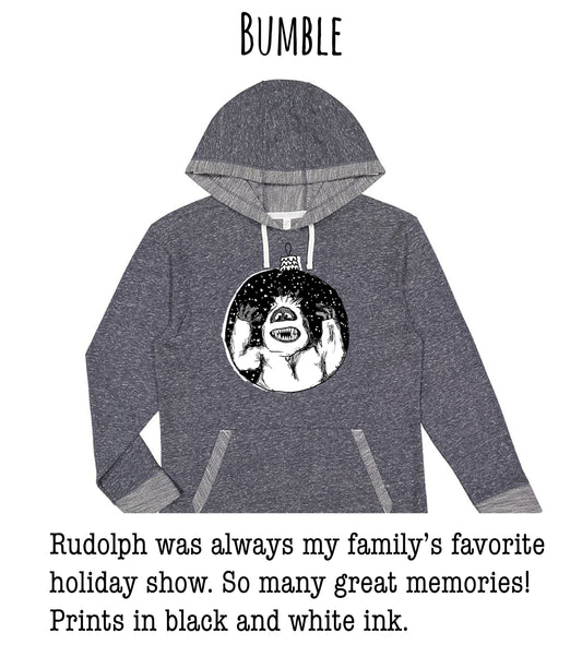 A gray hooded sweatshirt with a graphic of a person's face on the front.