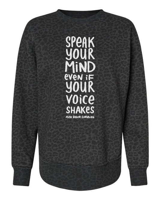 A black and gray sweatshirt with a motivational quote printed on it.