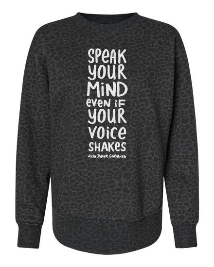 A black and gray sweatshirt with a motivational quote printed on it.