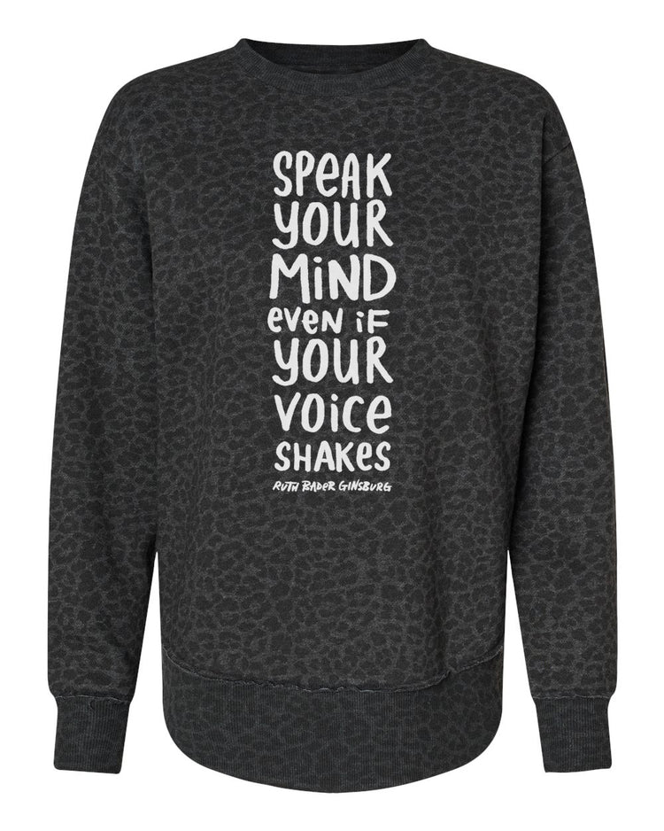 A black and gray sweatshirt with a motivational quote printed on it.