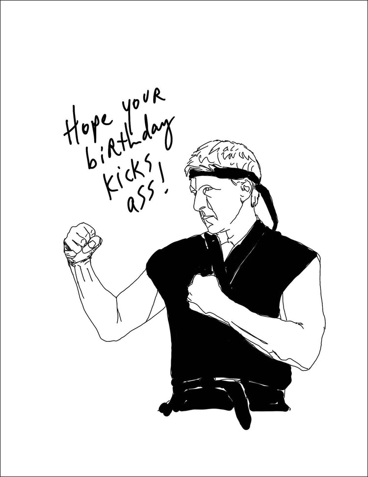Johhny Cobra Kai 80s Nostagia Birthday Funny Notecard