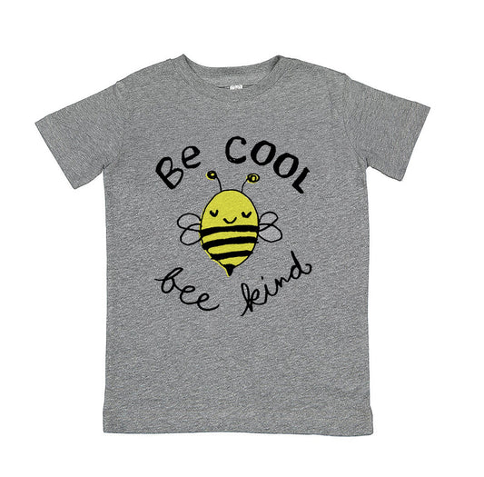 Kids Graphic Tee – Bee Print Shirt | Hand Printed Kindness Slogan Cotton Tee