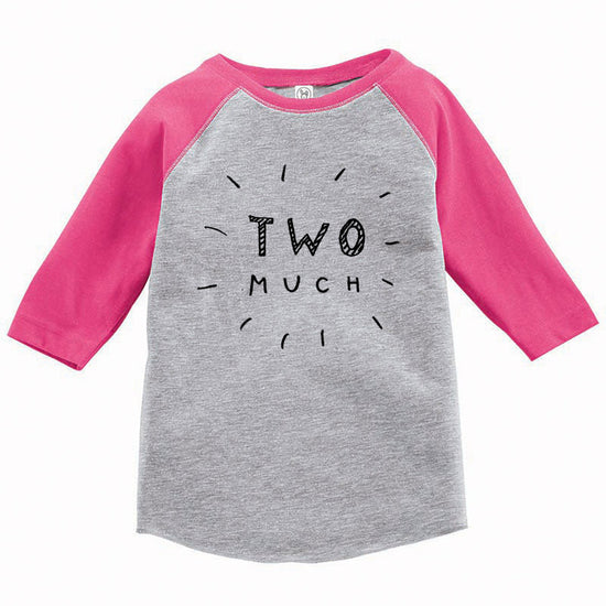 A gray and pink long-sleeved shirt with the text "TWO MICH" printed on it.