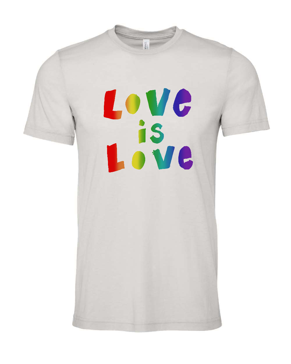 a white t - shirt with the words love is love printed on it