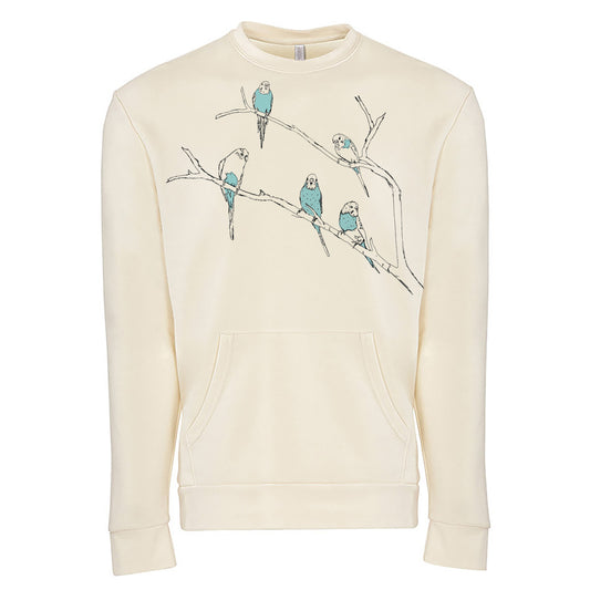 Parakeets Unisex Pullover Kangaroo Pocket Birds Screen print