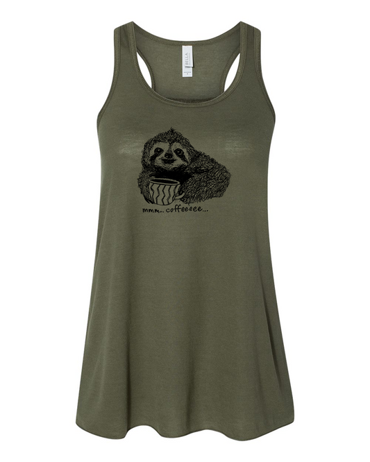 Coffee Sloth: Women's Flowy Tank