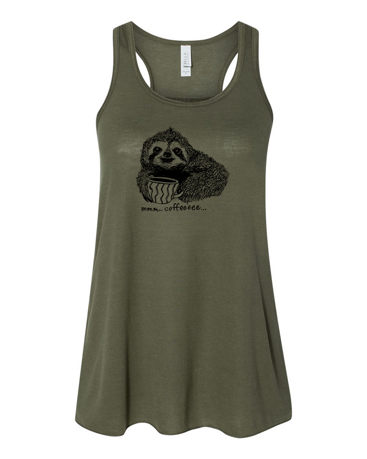 Coffee Sloth: Women's Flowy Tank