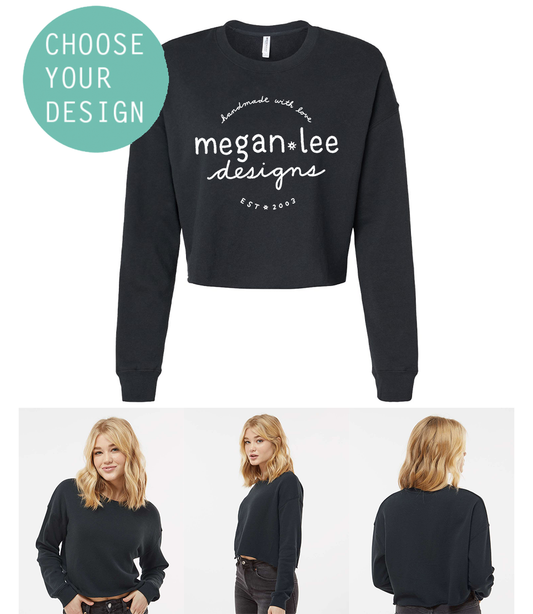 Women's Crop Sweatshirt - Lightweight Cotton Crewneck | Custom Printed Apparel