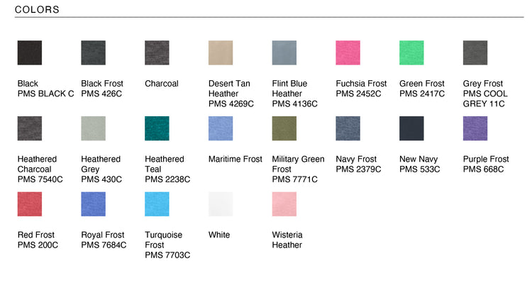 a collection of color swatches or images, each with a different color, arranged in a grid format. The colors include black, charcoal, desert tan, flint blue, fuchsia frost, green frost, grey frost, black frost, black frost, and grey frost. The image does not contain any text, and the descriptions provided are concise and avoid redundancy.