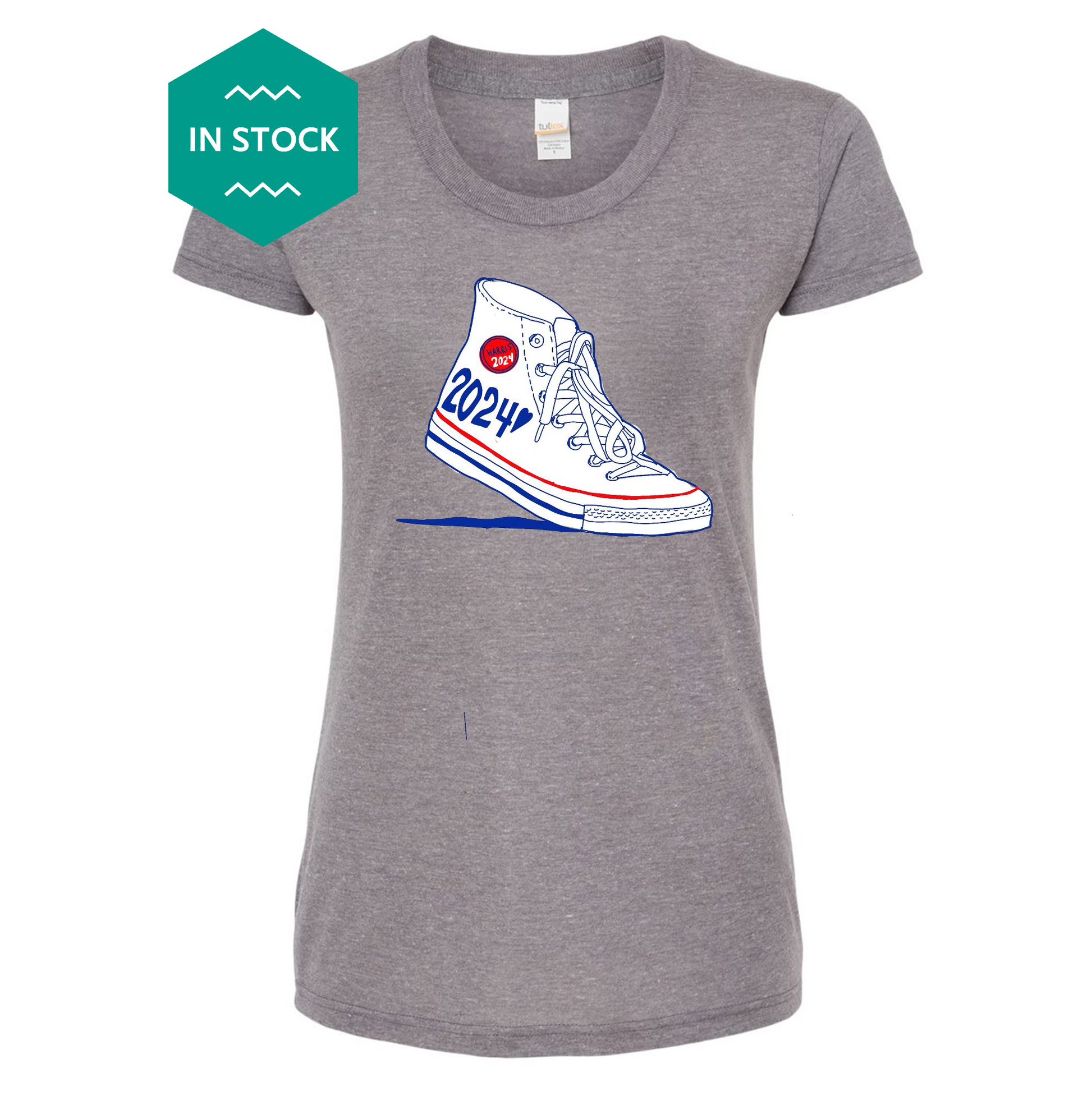 a women's t - shirt with an image of a shoe