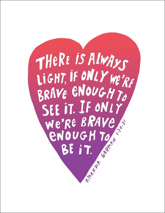 Heart Light Amanda Gorman Inspiration Feminism Notecard