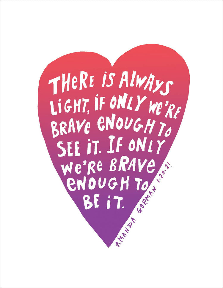 Heart Light Amanda Gorman Inspiration Feminism Notecard