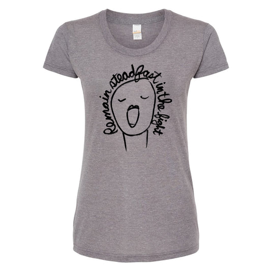 a women's t - shirt with a drawing of a woman's head