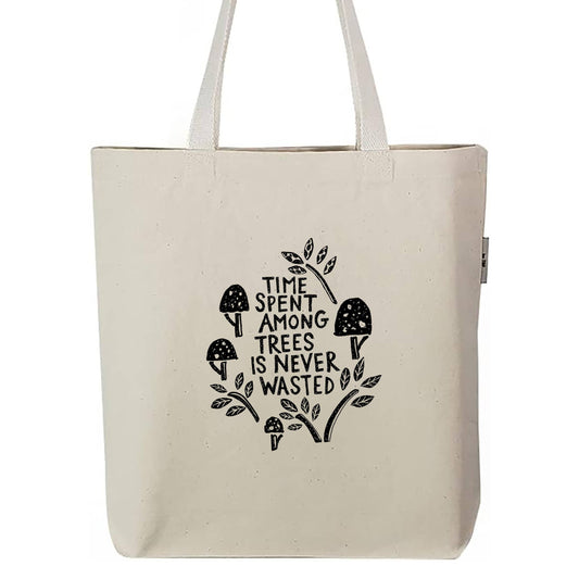 Trees Book Screen Print Organic Cotton Book Tote