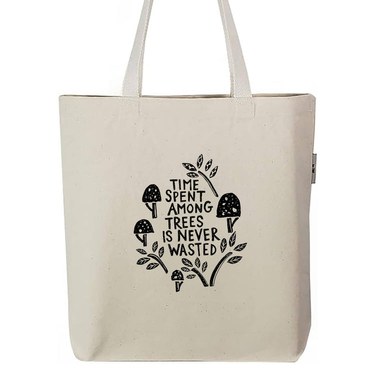 Trees Book Screen Print Organic Cotton Book Tote