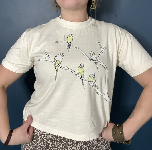 Parakeet Screen print bird Boxy Women's Cut Comfort Colors