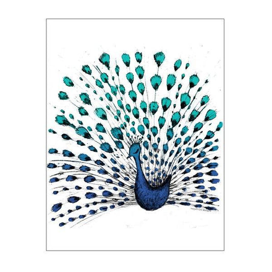 Fanned Peacock Notecard