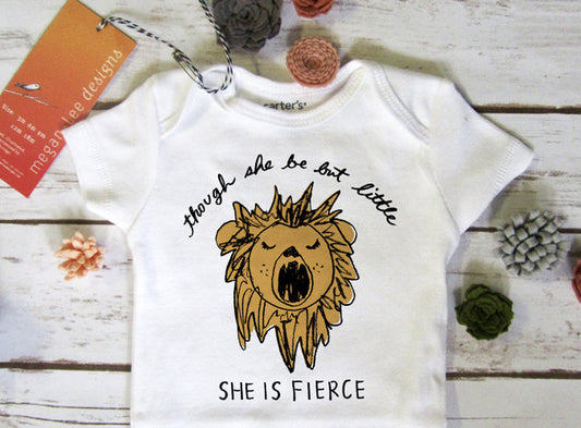 Baby Onesie Fierce Lion Printed Cotton Infant Bodysuit | Soft Machine Washable