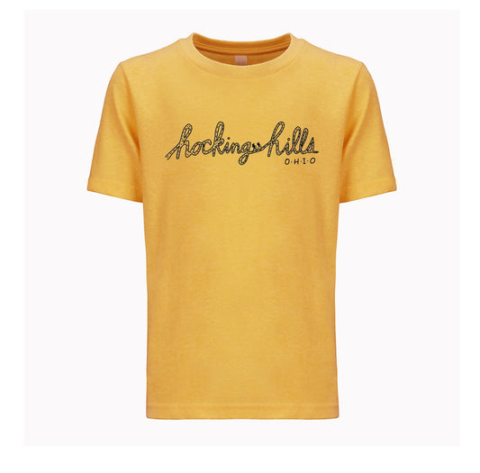 Kids T Shirt | Hocking Hills Hand Printed Tee - Soft Cotton, Breathable Fabric