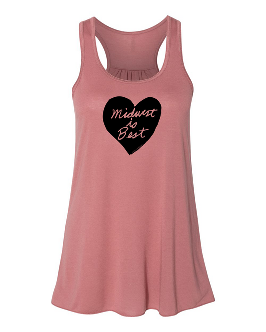 Women's Flowy Tank - Midwest Racerback Tank Top | Soft Breathable Fabric