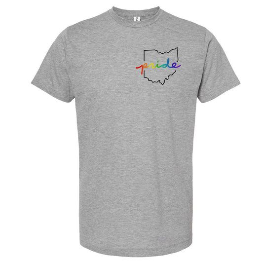 Ohio Pride Tee – Unisex Soft Tri Blend Heather Gray Casual Pride Wear Shirt