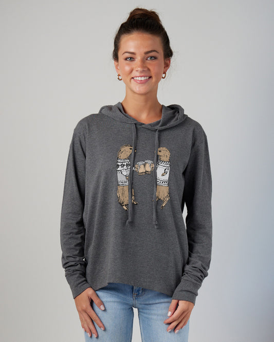 Otters Women's T-shirt Hoodie – Long-Sleeve Classic Tee