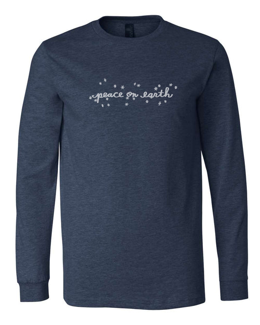 Peace on Earth : Unisex Long Sleeve (Heather Navy)