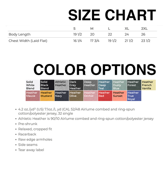 Women's Racerback Crop Tank - Custom Crop Top With Design | Soft Cotton, Machine Washable