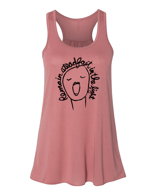 Women's Flowy Tank | Remain Steadfast Racerback - Soft Fabric, Machine Washable