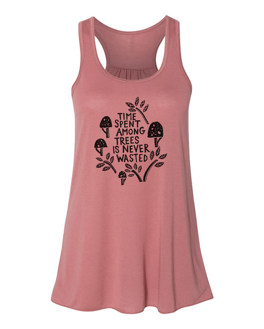Womens Flowy Tank – Trees Design | Soft Cotton, Eco Friendly Apparel