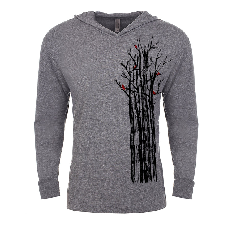 Unisex Hoodie – Hand Printed Winter Trees Eco Friendly Soft Cotton Sweatshirt