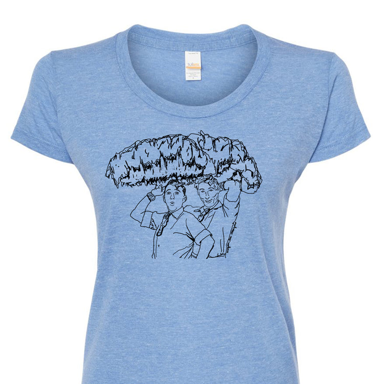 Women's Tee - Misters Hand Printed Tri-Blend Shirt With Scooped Neckline Soft Cotton