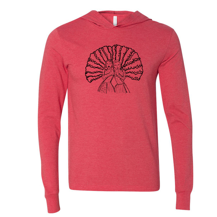 Unisex Hoodie Sisters Design – Soft Cotton, Hand Printed Eco Friendly Apparel