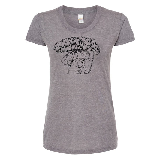 Women's Tee - Misters Hand Printed Tri-Blend Shirt With Scooped Neckline Soft Cotton