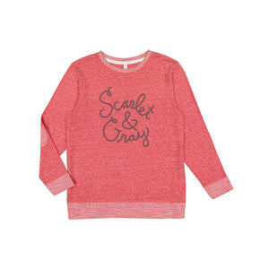 Scarlet & Gray (OSU Buckeyes) : Unisex Melange Sweatshirt