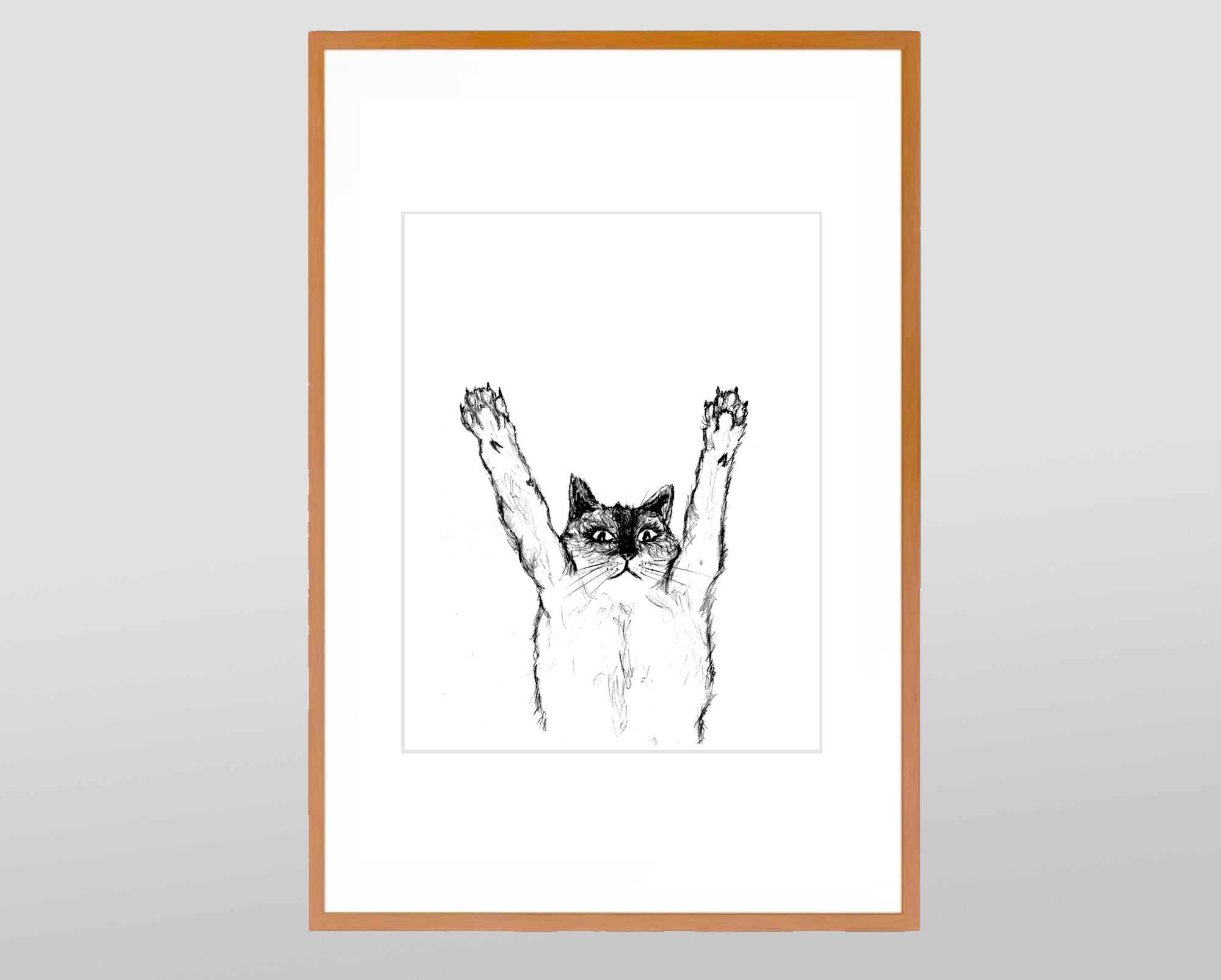 Cat Digital Download – Original Cat Sketch Printable Art by Megan Lee Designs