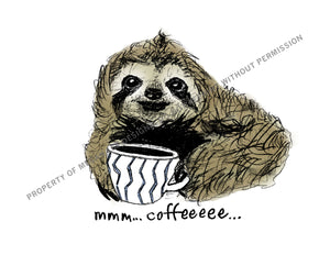 Coffee Sloth Digital Download (Print)