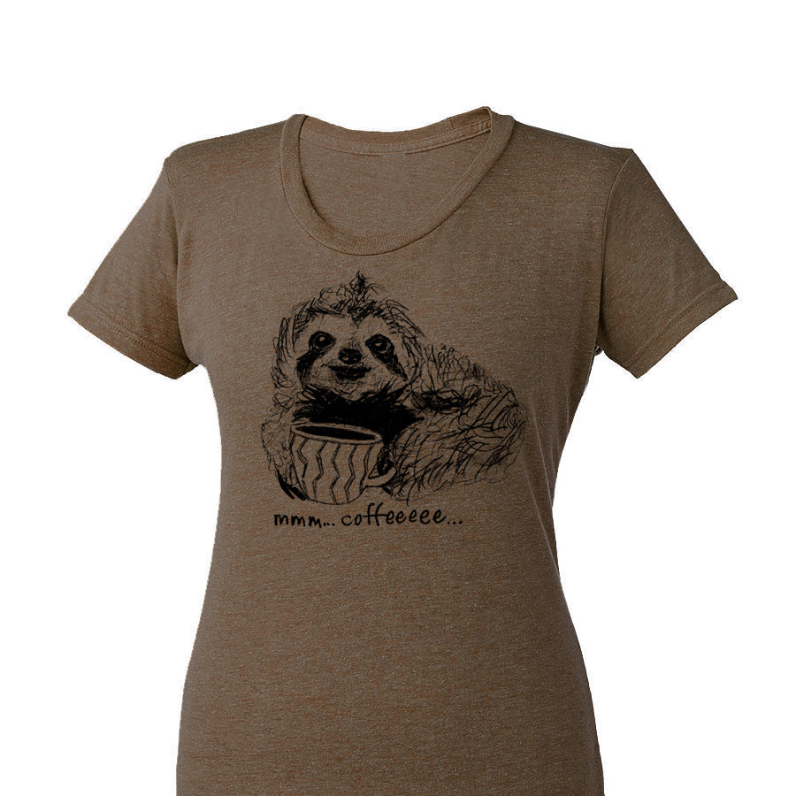 Coffee Sloth : women's tri-blend tee