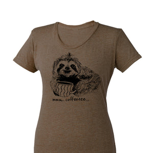 Coffee Sloth : women's tri-blend tee