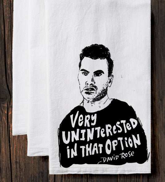 David Rose Tea Towel – Soft Cotton Kitchen Hand Towel | Eco Friendly Screen Printed