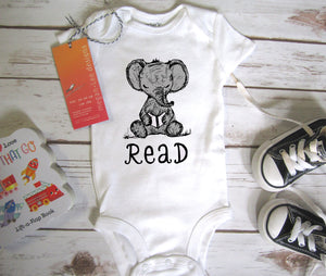Elephant Read : Baby Bodysuit (Onesie)