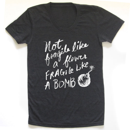 Women's Flower Bomb Tee – Tri Blend T-Shirt With Scooped Neckline & Graphic Design