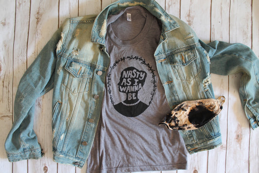 Women's Graphic Tee - Nasty Woman Shirt | Tri-Blend Scooped Neckline Top